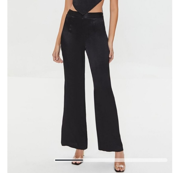 Satin Wide Leg Pants Large NWT - Picture 2 of 5